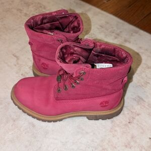 Timberland Waterproof Pink Boots, Size 6W